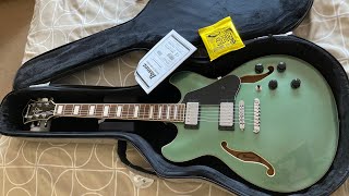Video thumbnail for Ibanez AS73 Artcore Semi-Hollow HH Electric Guitar - Olive Metallic (unboxing video new guitar) by Lost Groove Music
