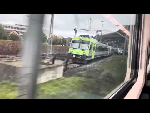 IC61 nach Basel SBB Einfahrt Thun. 1. klasse Sektor A B 2klasse Sektor C D E F Restaurant sektor C