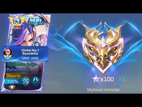 GLOBAL BENEDETTA IN IMMORTAL RANK GAMEPLAY!! NO EDIT CHALLENGE💀