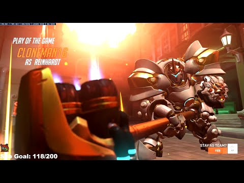 Cloneman16 Insane Reinhardt - POTG! [ Overwatch 2 PVP Beta ]