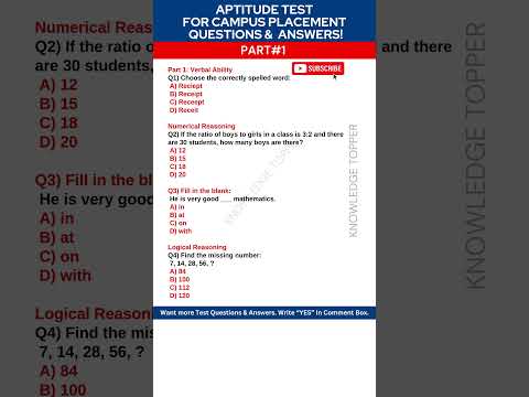 Aptitude For Campus Placements | Aptitude Test Preparation