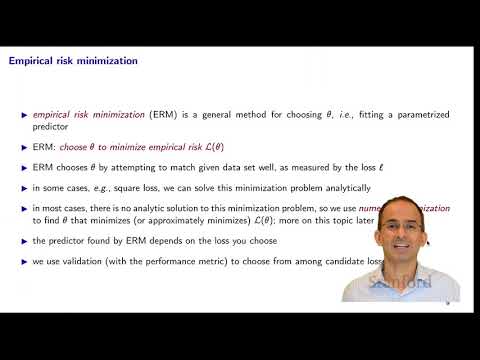 Stanford EE104 Introduction to Machine Learning | 2020 | Lecture 6 empirical risk minimization