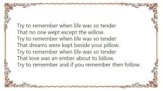 Josh Groban - Try to Remember From The Fantasticks Lyrics