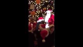 santa lighting of trees