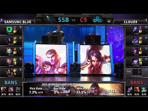 Cloud 9 vs Samsung Blue | Game 1 Quarter Finals S4 Worlds LOL 2014 Playoffs | C9 vs SSB G1