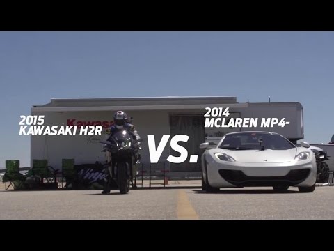 Kawasaki H2R vs McLaren MP4 12C HD