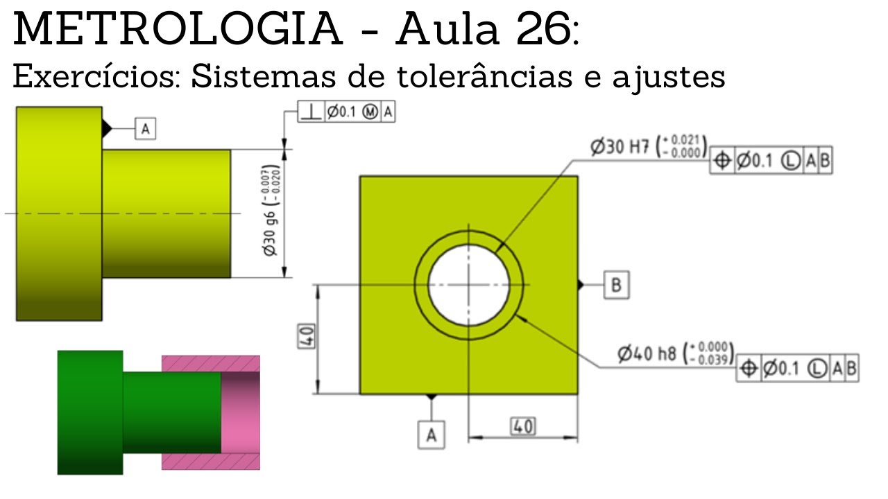 METROLOGIA - Exercícios: Sistema de tolerâncias e ajustes