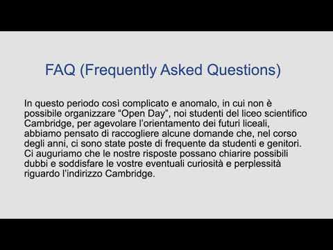 Liceo Scientifico Opzione Cambridge International "PANORAMICA SULL'INDIRIZZO"