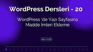 📌WORDPRESS  #-20- Guttenberg Editöründe Listeler ( Madde İmleri ) Oluşturma
