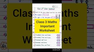 Class 3 Maths| Class 3 Maths Worksheet| Maths Worksheet #class3 #worksheets #cbse #ncert #maths