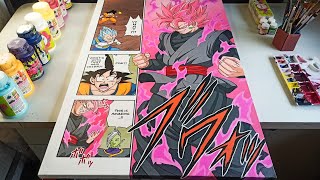 Drawing Black Goku Manga When He Turns into SSJ Rose First Time - Commission