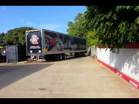 Bridgestone truck backing into Firestone