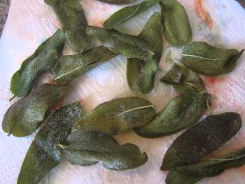 Pasta alla ricotta con pancetta e salvia croccante