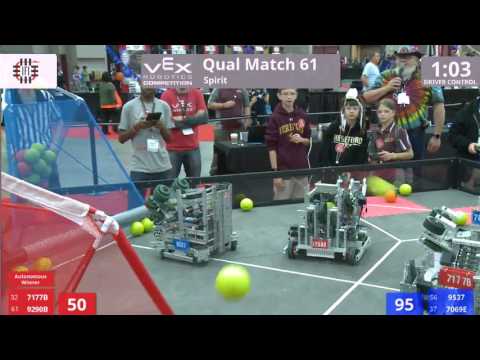 VEX Worlds 2016 - VRC Middle School - Spirit - Qual 61 (7177B 9290B) 148 vs 211 (9537 7069E)
