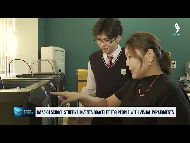 Kazakh school student invents bracelet for people with visual impairments