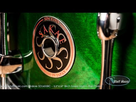 Sakae SD1455BC - 5.5"x14" Birch Snare Drum - Rain Forest