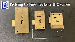 452. Picking basic Cabinet Wardrobe Cupboard Desk Drawer Lever Locks - Pick them open with 2 wires