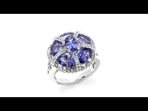Victoria Wieck Gemstone and White Topaz Floral Ring