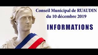 Conseil Municipal de Ruaudin du 10 décembre 2019 en vidéo