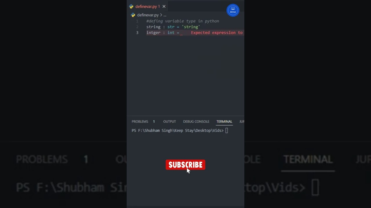 define variable type in python #shorts #short