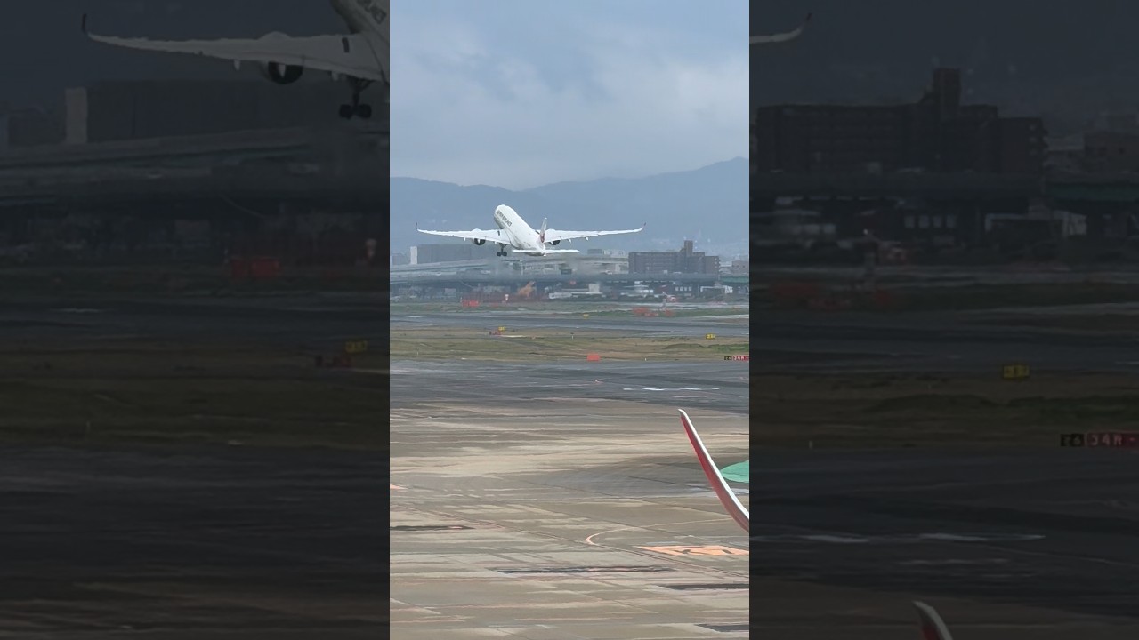 JAPAN AIRLINES #airbus350 for #takeoff #fukuokaairport #ytshorts