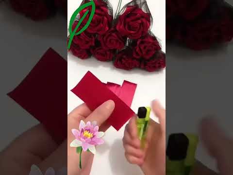 как сделать розочки из лент #DIY #лайфхаки #своимируками #hendmade
