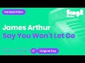 James Arthur Say You Won T Let Go Piano Karaoke