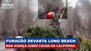 FÚRIA DO MAR! Ondas Gigantes Invadem Long Beach e Forçam Evacuação de Casas | Brasil em Alerta