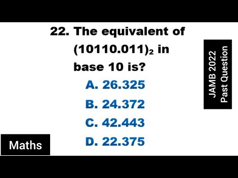 JAMB 2023:  (22) |Jamb Mathematics 2022 Past Questions | Complete Solution