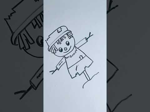 Scarecrow drawing #siyaaarteducation #craftandeducation #drawing