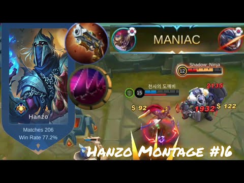 Hanzo Montage #16 Most Insane Maniac X Savage Moment✨🔥 // Hanzo Top Global Best Build Angel's Goblin