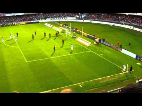 Celebración Gol Oubiña y últimos minutos del partido Celta 2-Barça 2