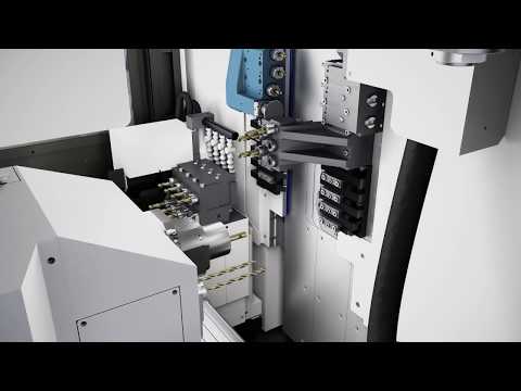 Tornos GT32 Swiss Turning (Working Animated)