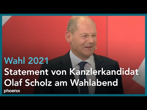 Wahl 2021: Statement von Kanzlerkandidat Olaf Scholz am Wahlabend