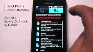 Unlock Samsung Galaxy S from stock Android 2.2 Froyo