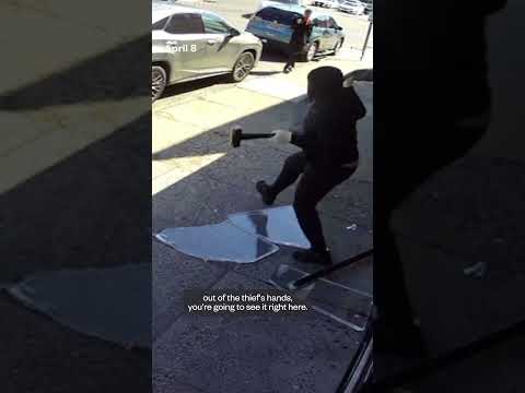 Surveillance video captures the moment thieves break into a New Jersey jewelry store