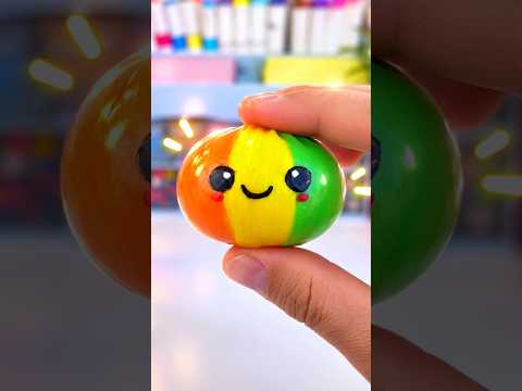 DIY Rainbow Dumpling Squishy #trending #tiktok #art #shorts #craft #crafts #squishy #diy