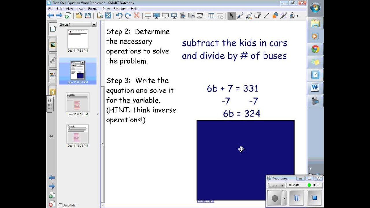 2 Step Equation Word Problems