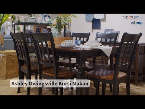 Gambar Ashley Owingsville Kursi Makan Kayu - Hitam/Cokelat