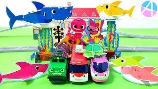 Pink Fong Shark Family Paper Toy TITIPO TITIPO Town Train Play Toys