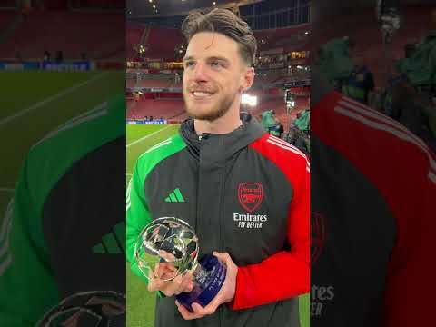 DECLAN RICE REACTS TO WINNING PLAYER OF THE MATCH VERSUS REAL MADRID AFTER 3-0 CHAMPIONS LEAGUE WIN!