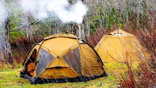 Hot Tent Camping In Heavy Rain - Jeep Overland Camping Adventure - Part 2