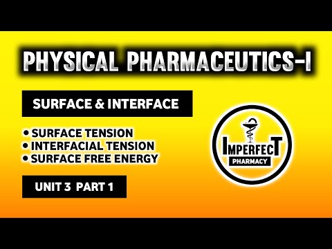 Surface And Interface | Surface Tension | Surface Free Energy | Physical Pharmaceutics | B Pharma