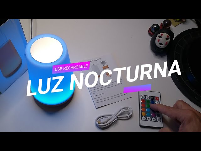 Vídeo relacionado con NIWOHOM Lamparas de Mesita de Noche Tactil Regulable, Lampara Mesita Noche con 256 RGB Color y 5 Modos, Luz Cálida Luz Nocturna Lampara Mesa LED Recargable USB con Función de Temporizador para Regalo
