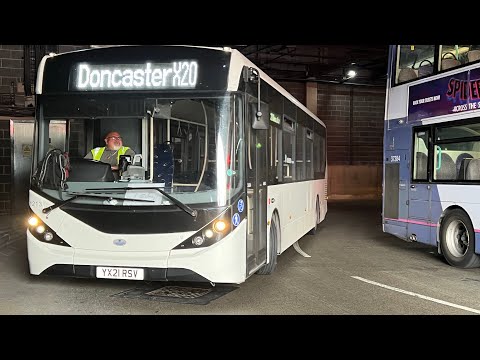 Globe Holidays Route learning X20 Barnsley to Doncaster (Full route) YX21 RSV