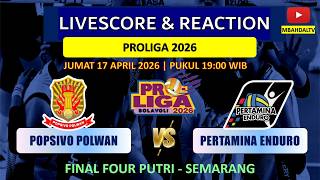 Download lagu 🔴 KAWAL MEGA ! PERTAMINA ENDURO vs POPSIVO POLWAN - LIVE REACTION & SCORE FINAL FOUR PROLIGA PUTRI mp3