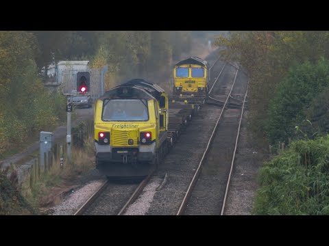 FL Class 66 No. 66591 TnT Class 70 No. 70007 on 6M25 Hunslet Yd - Crewe B.H on 03.11.19 - HD