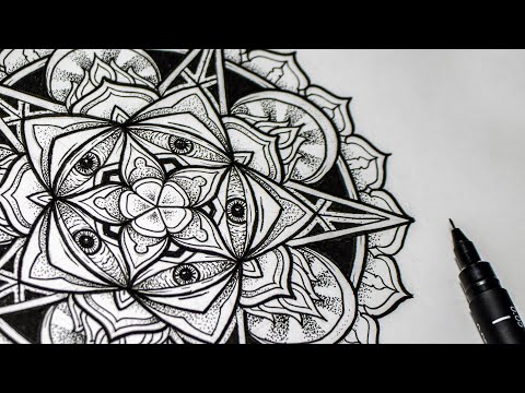 Relaxing Pentagram Mandala Drawing Process