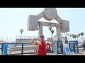 Arm workout with 16 year old bodybuilder at Muscle beach in Venice California