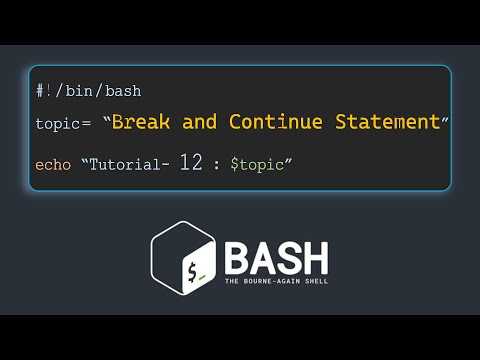 Infinite Loop, Break and Continue in BASH | Introduction to BASH scripting : Tutorial - 12
